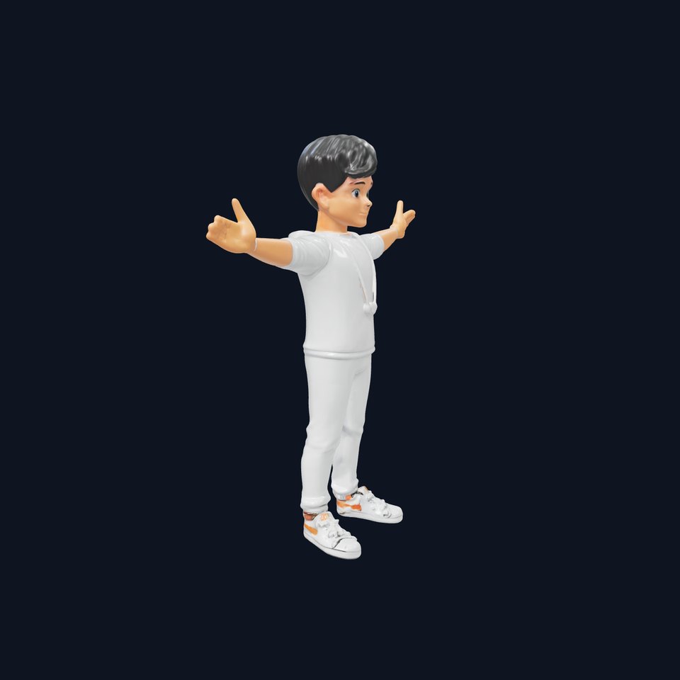 Youthful Casual Avatar Rigged and Animated D Character Model